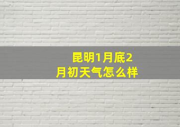 昆明1月底2月初天气怎么样