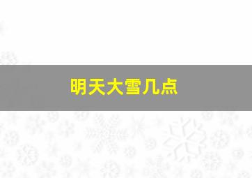 明天大雪几点