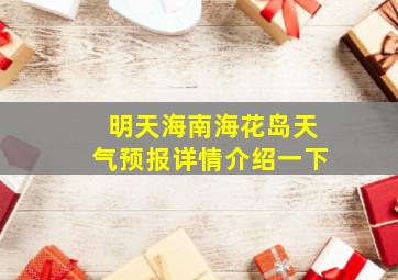 明天海南海花岛天气预报详情介绍一下