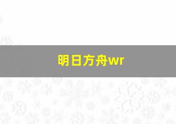 明日方舟wr