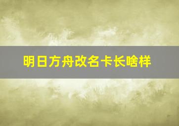 明日方舟改名卡长啥样