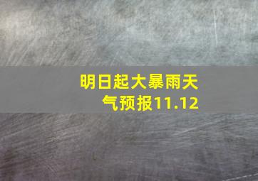 明日起大暴雨天气预报11.12