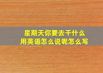 星期天你要去干什么用英语怎么说呢怎么写