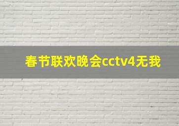 春节联欢晚会cctv4无我