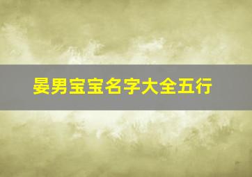 晏男宝宝名字大全五行