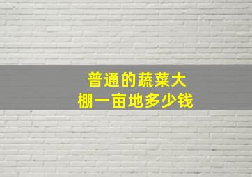 普通的蔬菜大棚一亩地多少钱