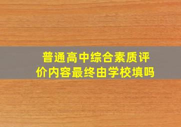 普通高中综合素质评价内容最终由学校填吗