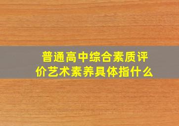 普通高中综合素质评价艺术素养具体指什么