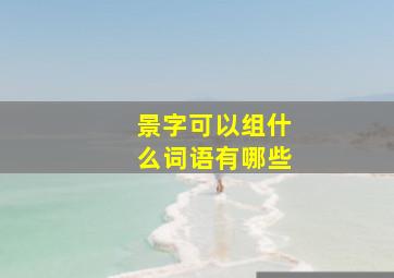 景字可以组什么词语有哪些