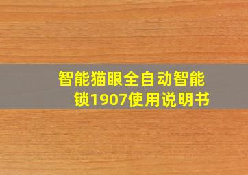 智能猫眼全自动智能锁1907使用说明书