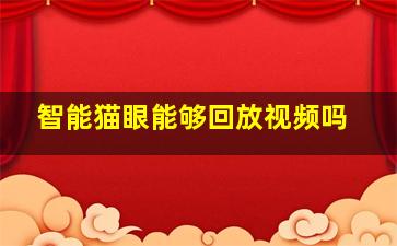 智能猫眼能够回放视频吗