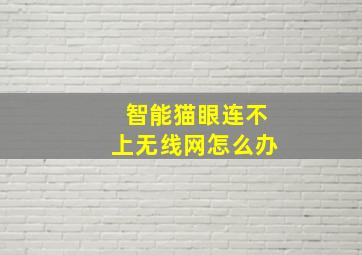 智能猫眼连不上无线网怎么办