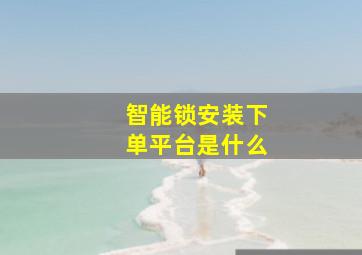 智能锁安装下单平台是什么