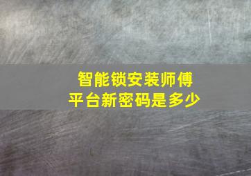 智能锁安装师傅平台新密码是多少