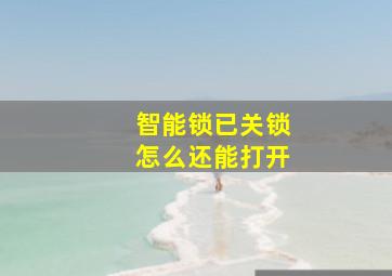 智能锁已关锁怎么还能打开