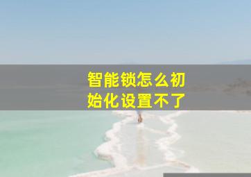 智能锁怎么初始化设置不了