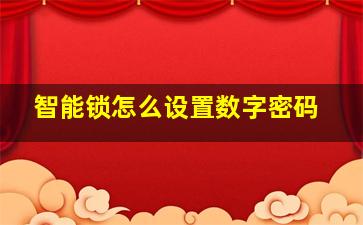 智能锁怎么设置数字密码