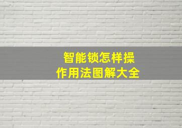 智能锁怎样操作用法图解大全