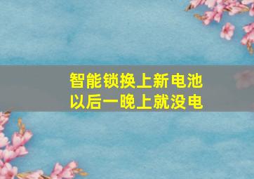 智能锁换上新电池以后一晚上就没电