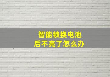 智能锁换电池后不亮了怎么办