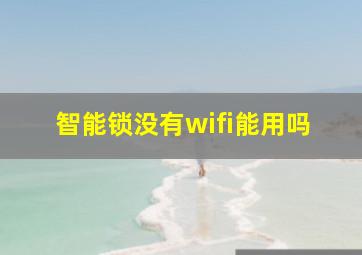 智能锁没有wifi能用吗