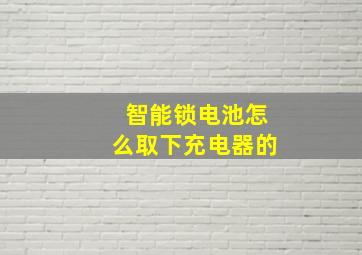 智能锁电池怎么取下充电器的