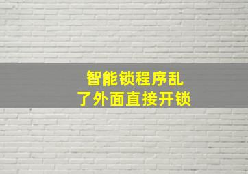 智能锁程序乱了外面直接开锁