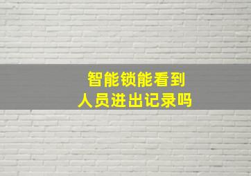 智能锁能看到人员进出记录吗