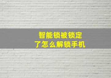 智能锁被锁定了怎么解锁手机