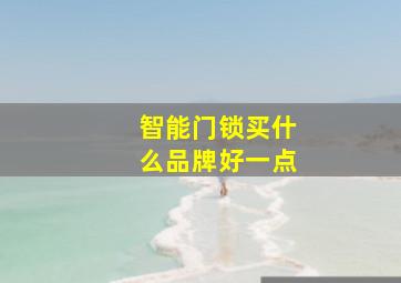 智能门锁买什么品牌好一点