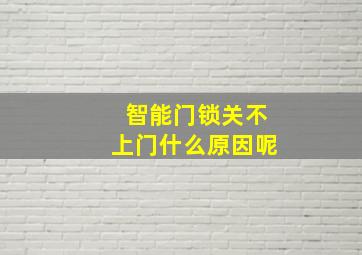 智能门锁关不上门什么原因呢