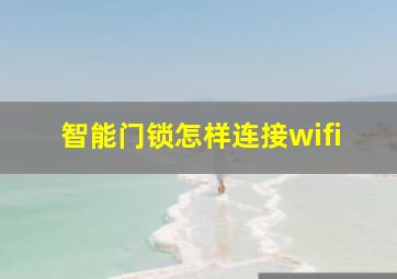 智能门锁怎样连接wifi