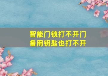 智能门锁打不开门备用钥匙也打不开