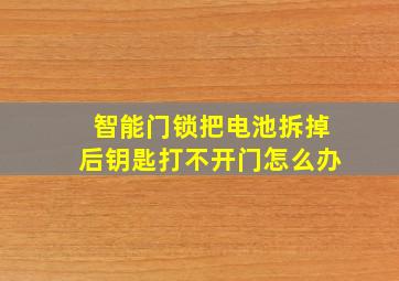 智能门锁把电池拆掉后钥匙打不开门怎么办