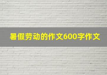 暑假劳动的作文600字作文