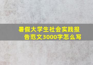 暑假大学生社会实践报告范文3000字怎么写