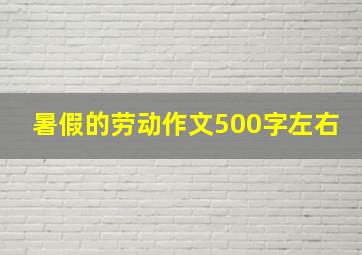 暑假的劳动作文500字左右