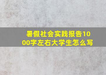 暑假社会实践报告1000字左右大学生怎么写