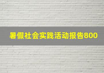 暑假社会实践活动报告800