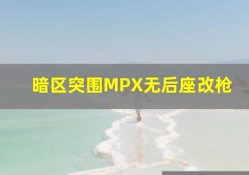 暗区突围MPX无后座改枪