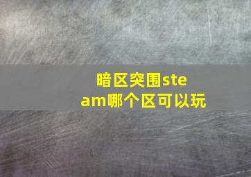 暗区突围steam哪个区可以玩