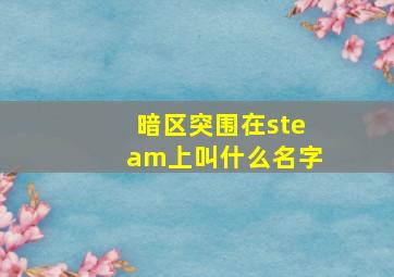 暗区突围在steam上叫什么名字