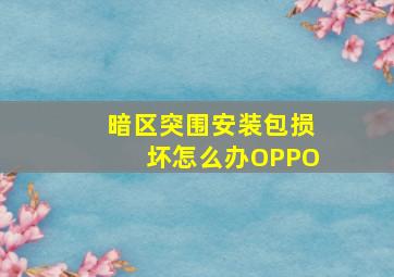 暗区突围安装包损坏怎么办OPPO