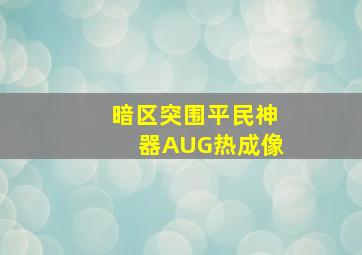 暗区突围平民神器AUG热成像