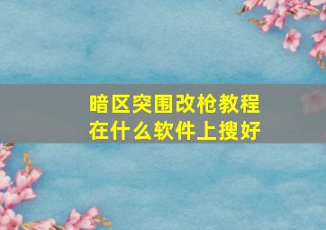 暗区突围改枪教程在什么软件上搜好