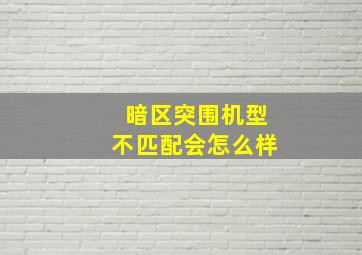 暗区突围机型不匹配会怎么样