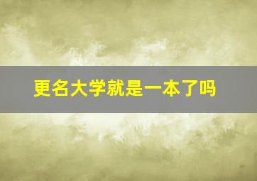 更名大学就是一本了吗