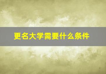 更名大学需要什么条件