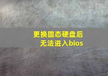 更换固态硬盘后无法进入bios