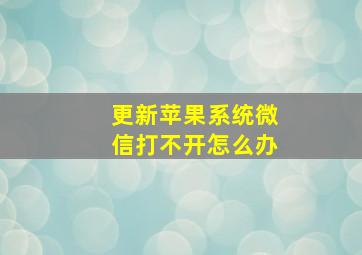 更新苹果系统微信打不开怎么办